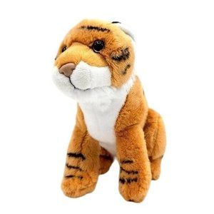 Wild Republic Realistic Tiger Cub Plush Orange Black 7" Sitting 2019 Roars SOUND